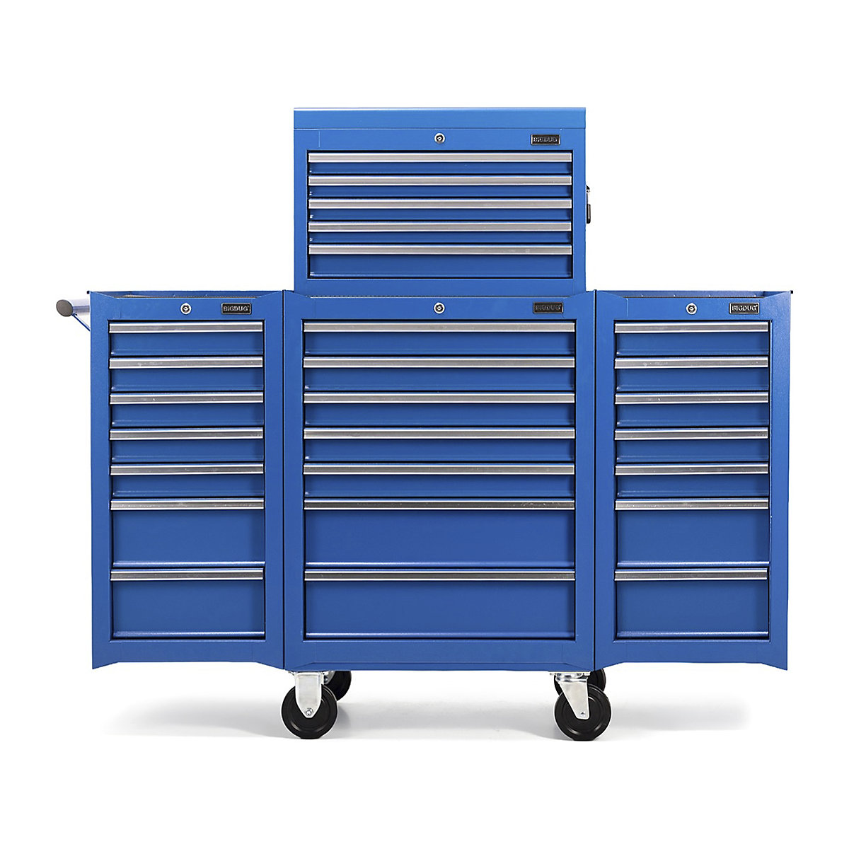 BiGDUG Essentials 27" Tool Chest Set with 7 Drawer Roller Cabinet, Hanging Cabinets & Top Chest
