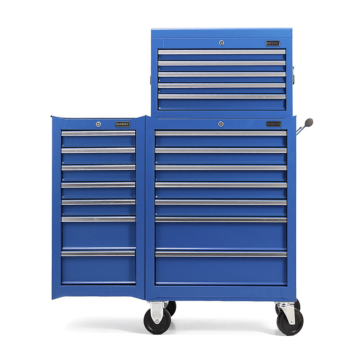 BiGDUG Essentials 27" Tool Chest Set with 7 Drawer Roller Cabinet, Hanging Cabinets & Top Chest