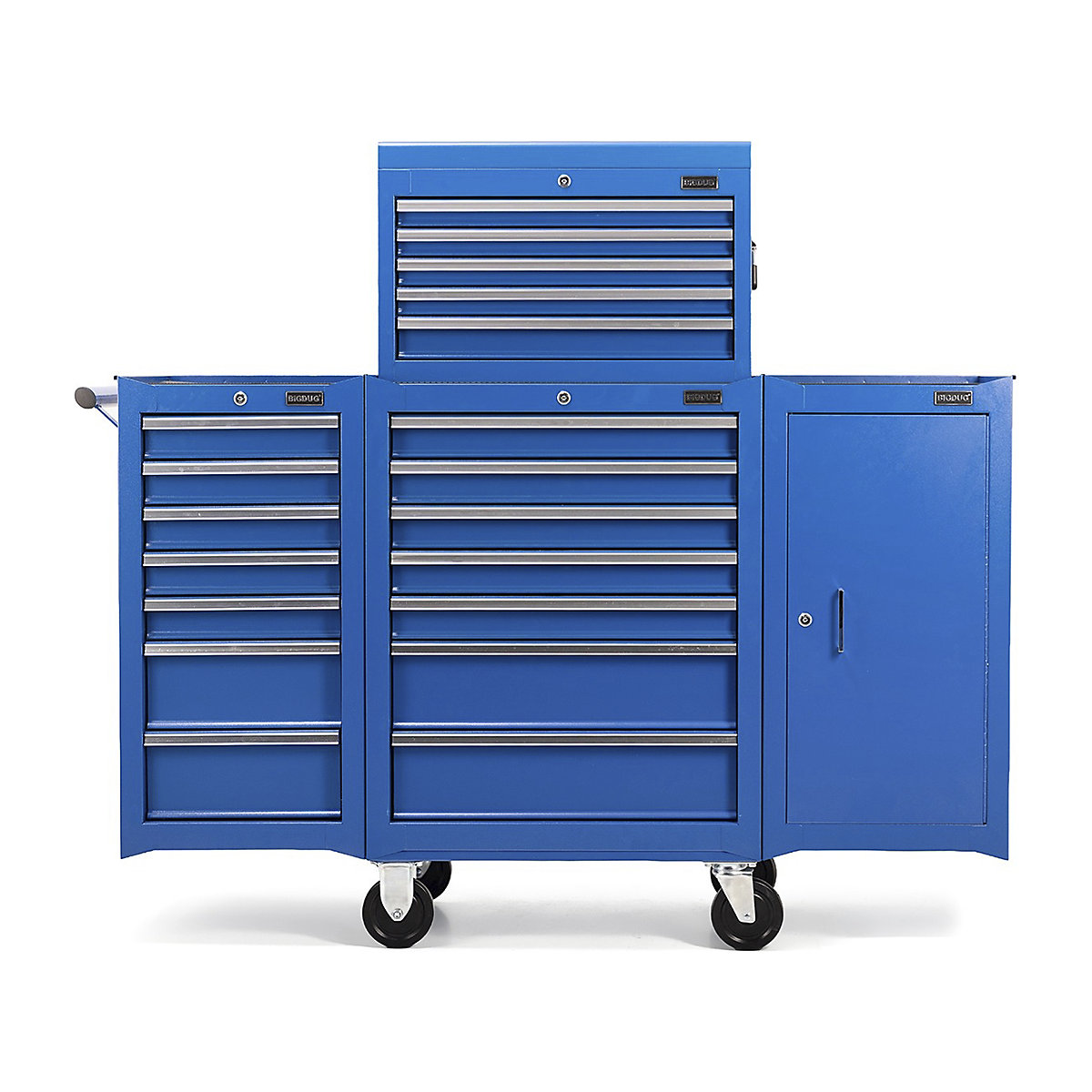 BiGDUG Essentials 27" Tool Chest Set with 7 Drawer Roller Cabinet, Hanging Cabinets & Top Chest