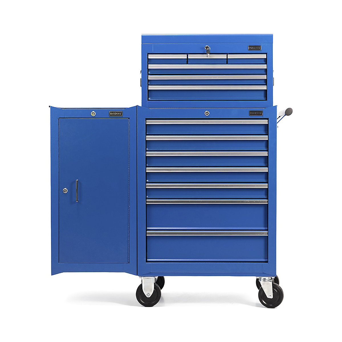 BiGDUG Essentials 27" Tool Chest Set with 7 Drawer Roller Cabinet, Hanging Cabinets & Top Chest