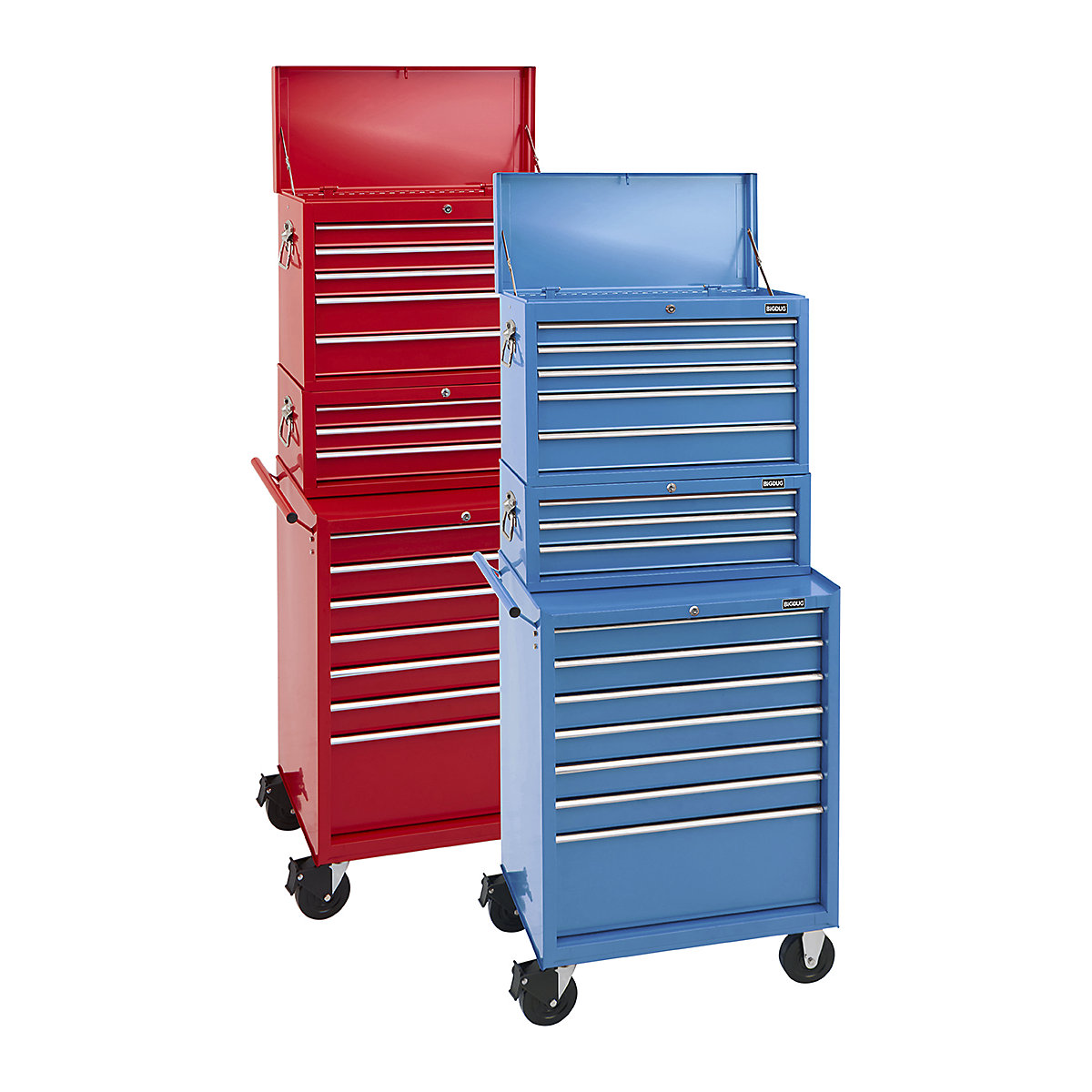 BiGDUG Essentials 27" Tool Chest Set with 7 Drawer Roller Cabinet, Mid Box & Top Chest (Product illustration 2)-1