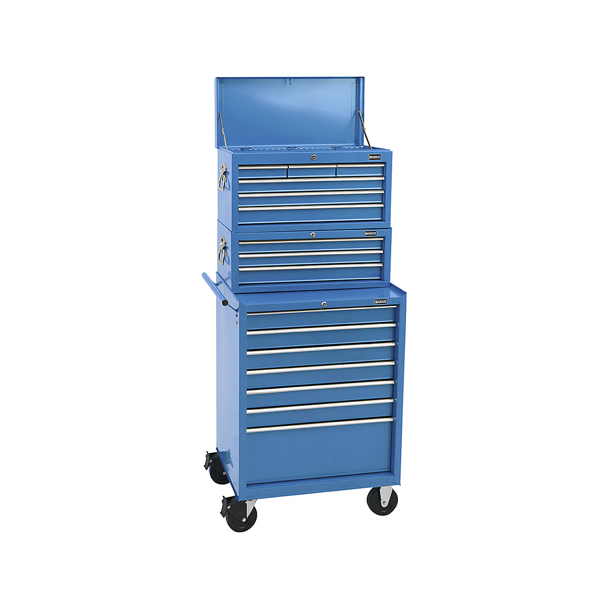 BiGDUG Essentials 27" Tool Chest Set with 7 Drawer Roller Cabinet, Mid Box & Top Chest