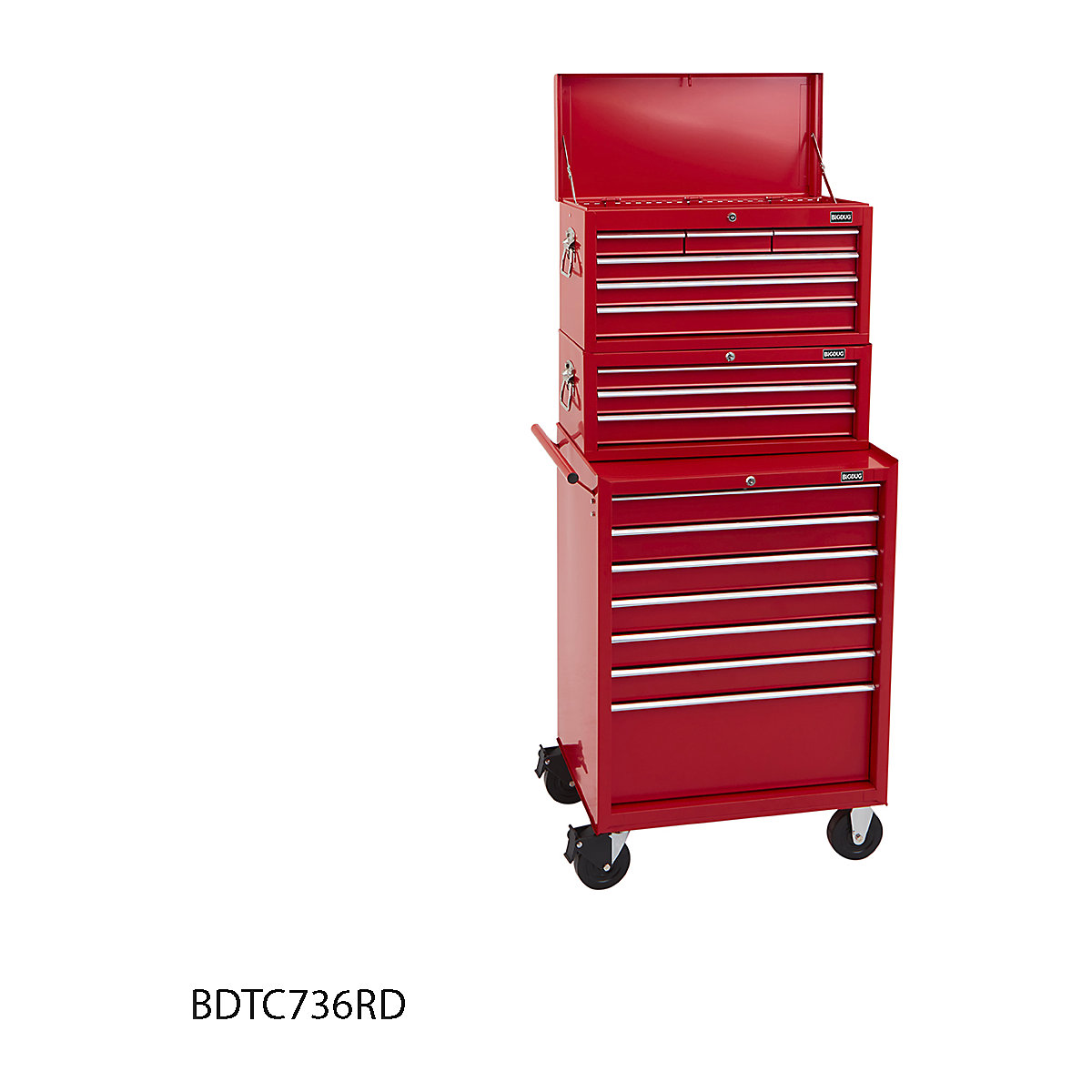 BiGDUG Essentials 27" Tool Chest Set with 7 Drawer Roller Cabinet, Mid Box & Top Chest (Product illustration 6)-5