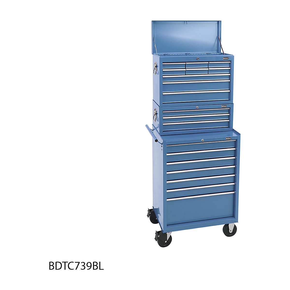 BiGDUG Essentials 27" Tool Chest Set with 7 Drawer Roller Cabinet, Mid Box & Top Chest (Product illustration 7)-6