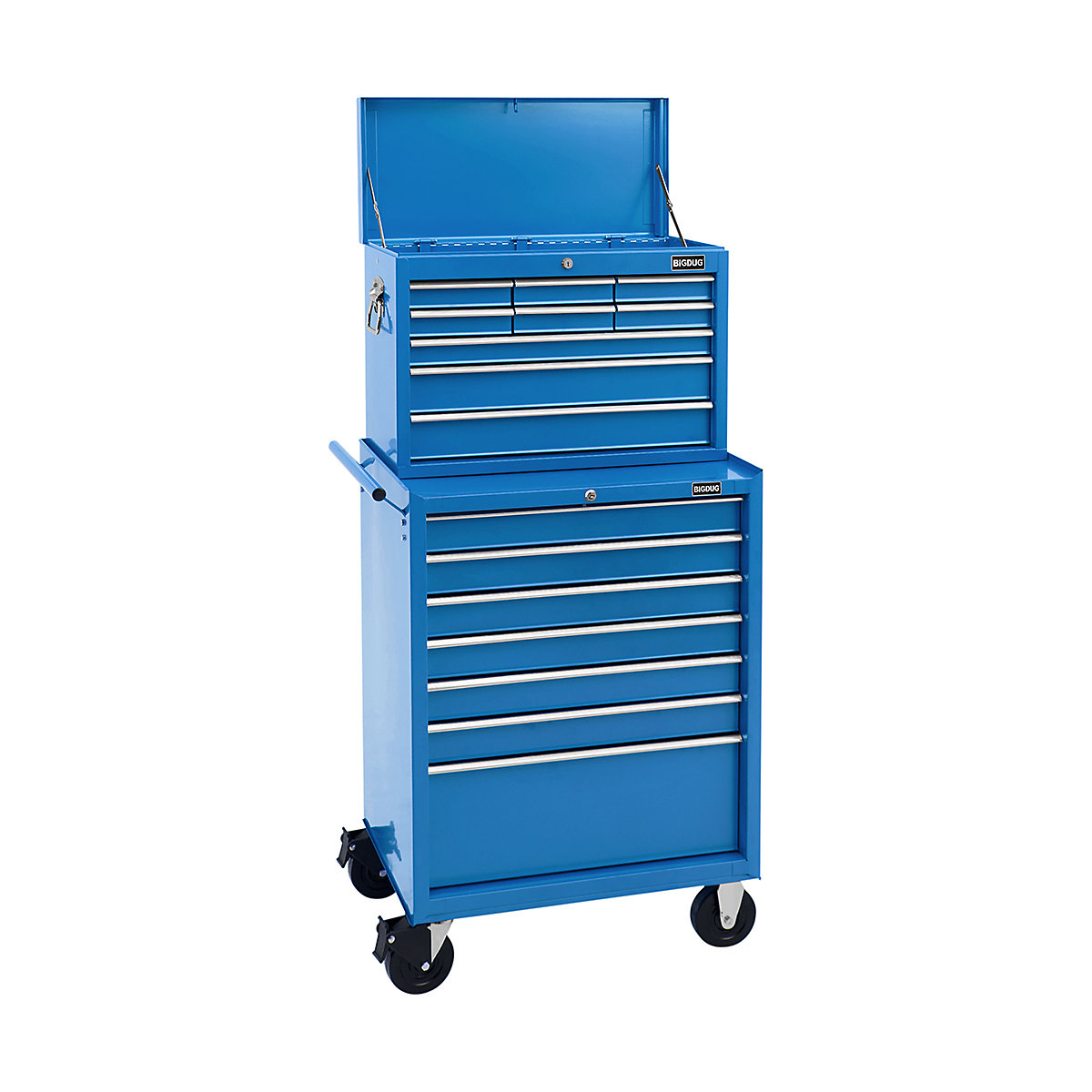 BiGDUG Essentials 27" Tool Chest Set with 7 Drawer Roller Cabinet & Top Chest