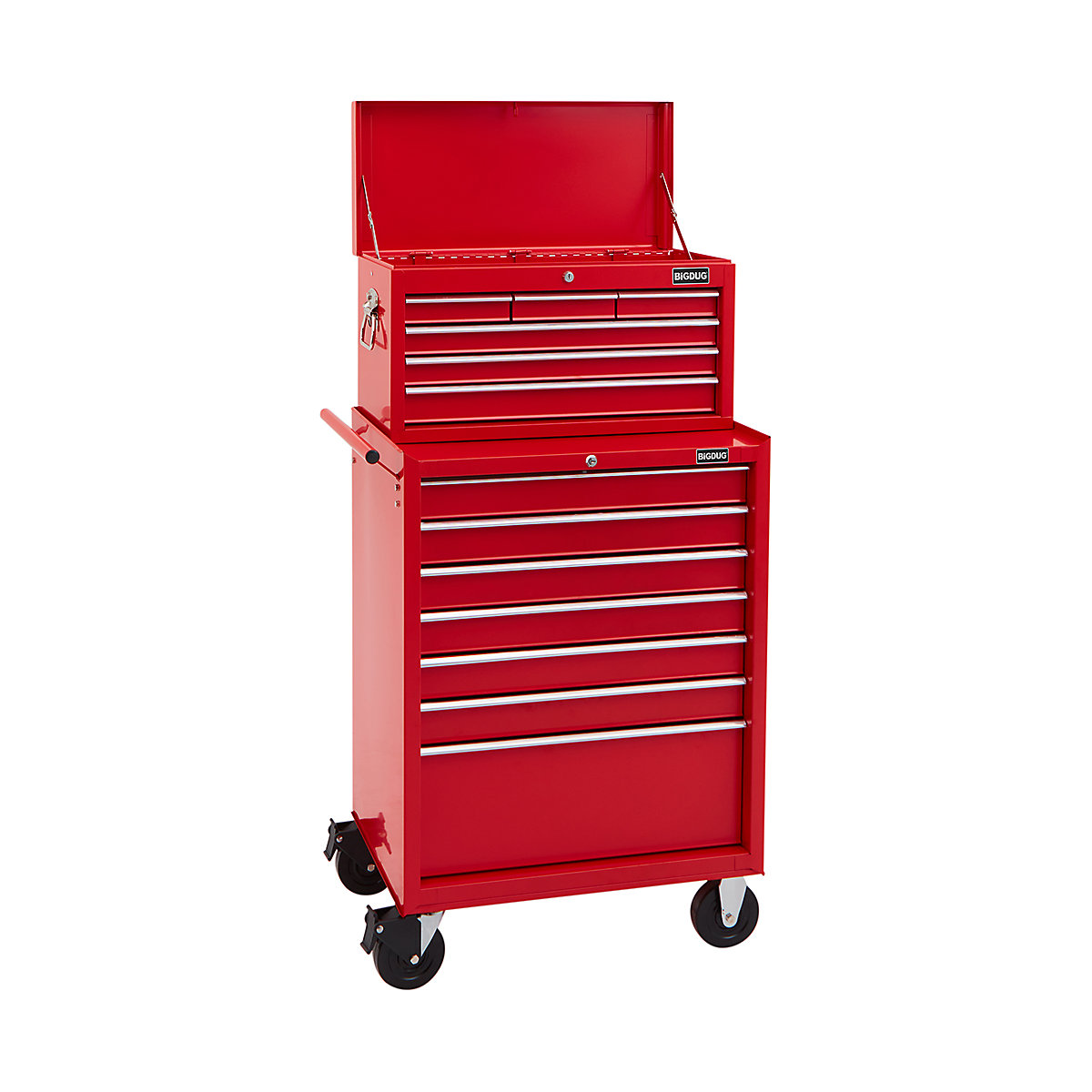 BiGDUG Essentials 27" Tool Chest Set with 7 Drawer Roller Cabinet & Top Chest