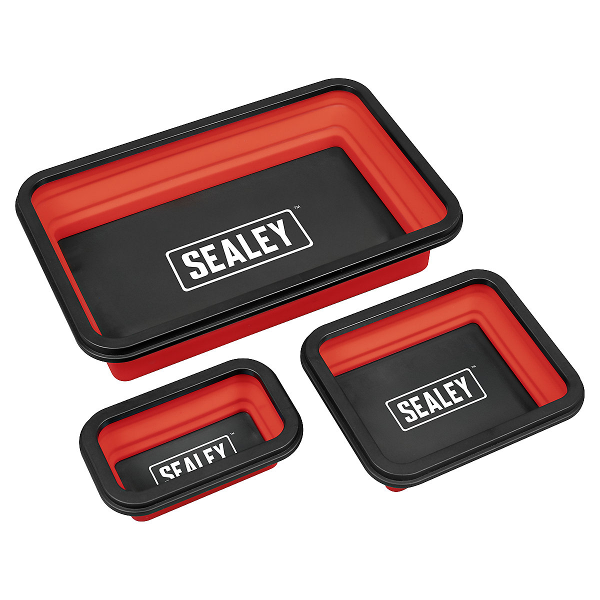 Sealey Assorted Collapsible Magnetic Parts Tray Set (Product illustration 2)-1