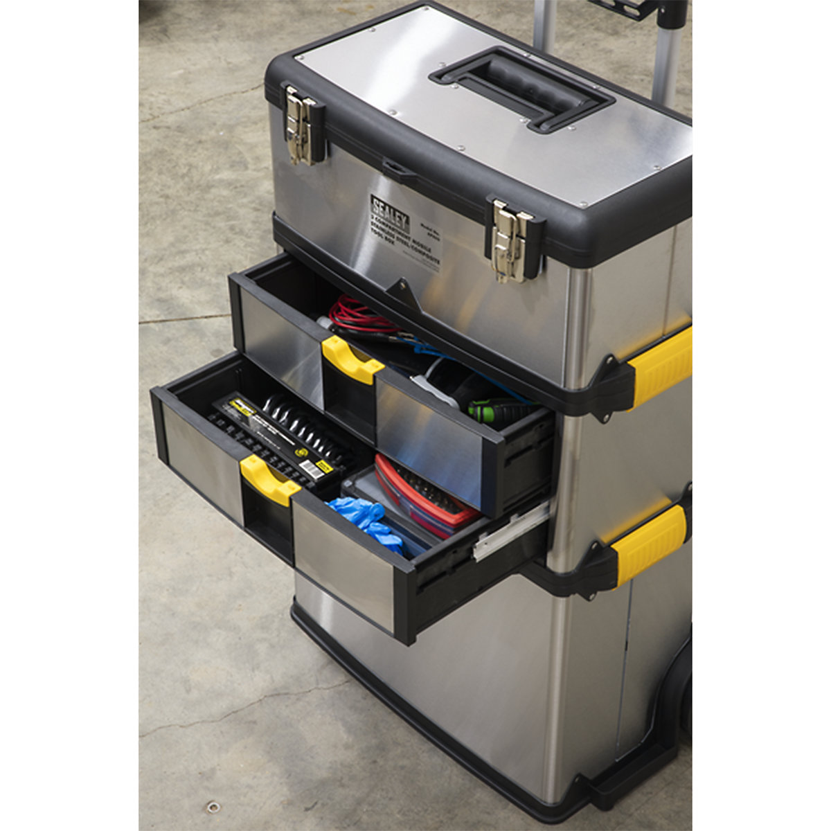 Sealey Mobile Stainless Steel Composite Toolbox (Product illustration 7)-6