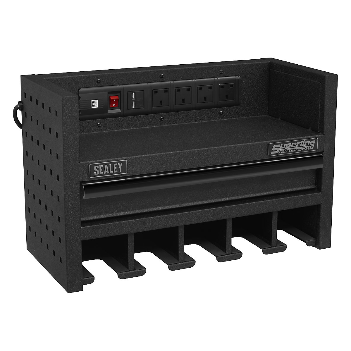 Sealey Power Tool Storage Rack | Drawer & Power Strip