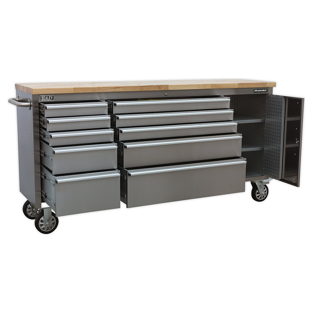 Sealey Premier Mobile Tool Cabinet | 10 Drawer & Cupboard (Product illustration 7)-6