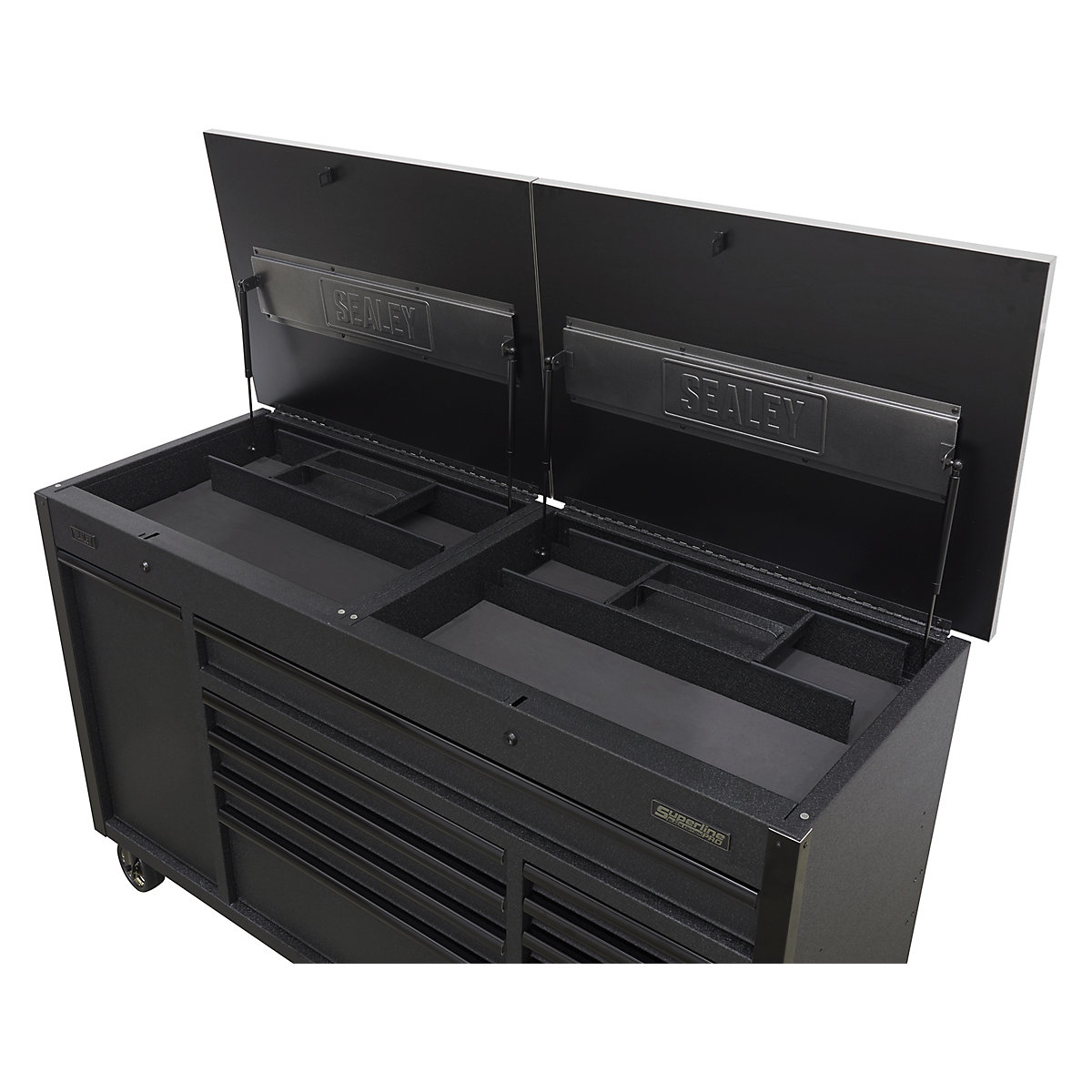 Sealey Superline Pro Black Mobile Tool Cabinet | 1600mm | Power Tool Charging Drawer (Product illustration 8)-7
