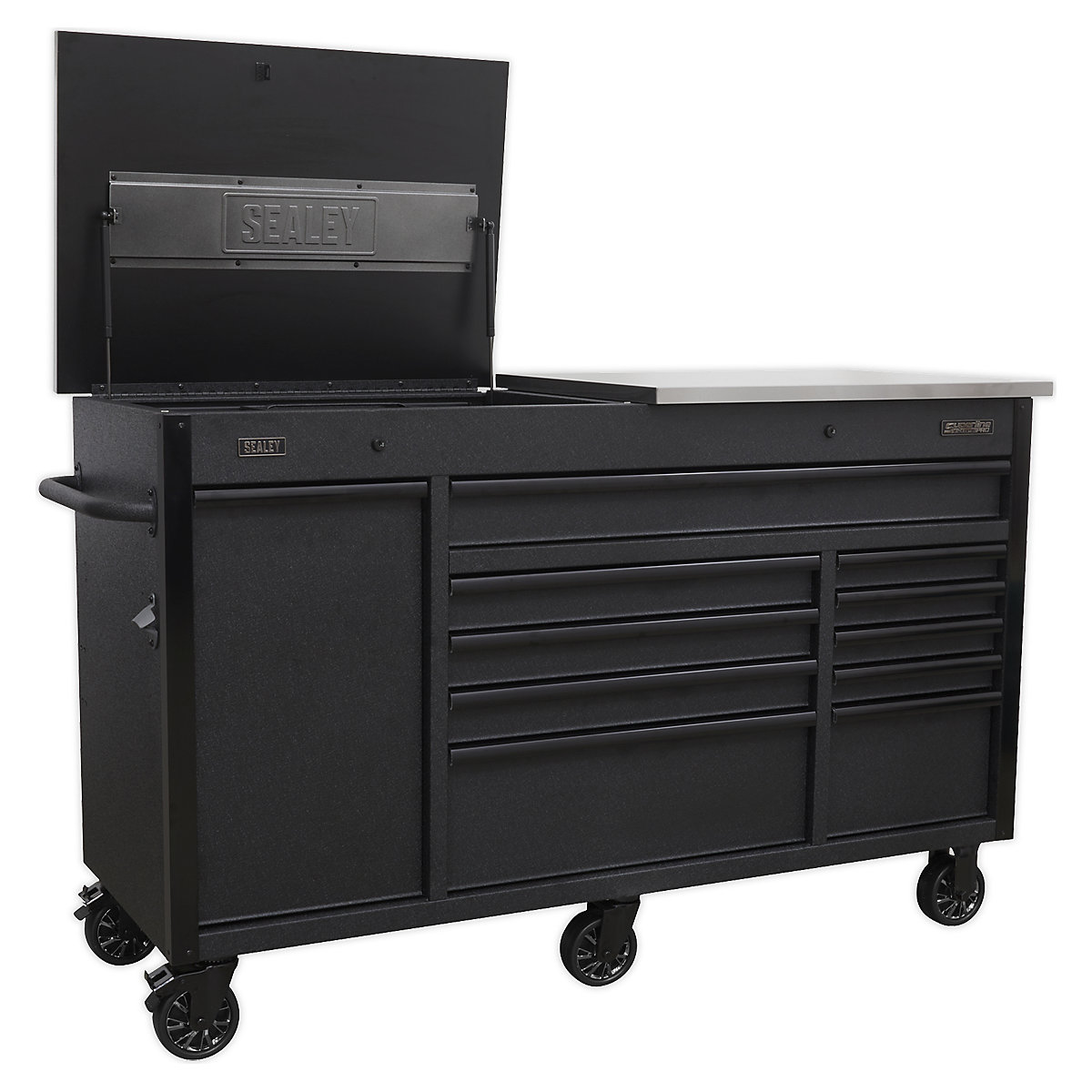 Sealey Superline Pro Black Mobile Tool Cabinet | 1600mm | Power Tool Charging Drawer (Product illustration 7)-6