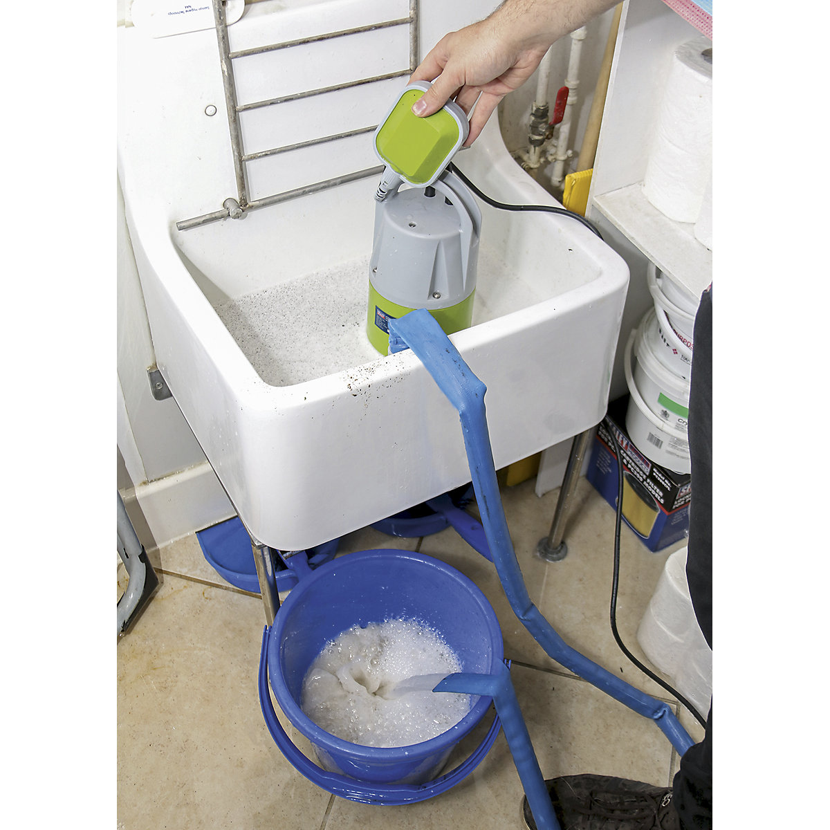 Sealey Submersible Clean & Dirty Water Pump |  Automatic (Product illustration 2)-1