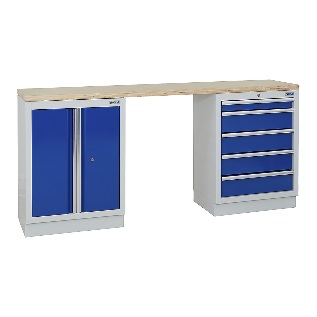 BiGDUG | 2041mm Wide Workbench | 2 Cabinet