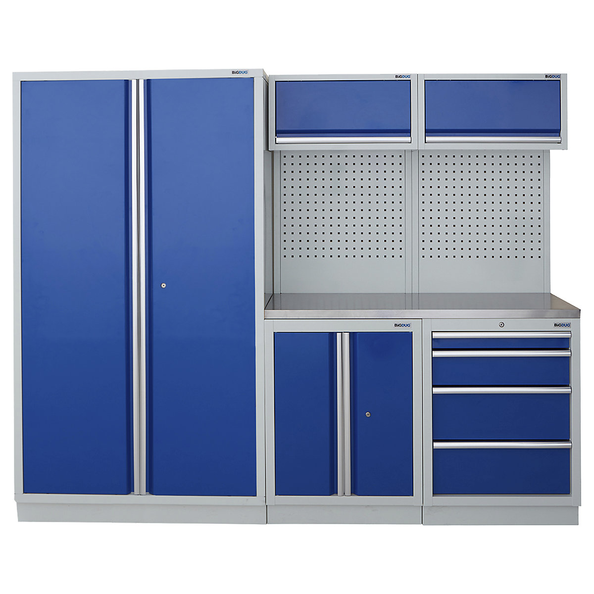 BiGDUG | 2275mm Wide Modular Storage System | 1 Cupboard | 4 Cabinet