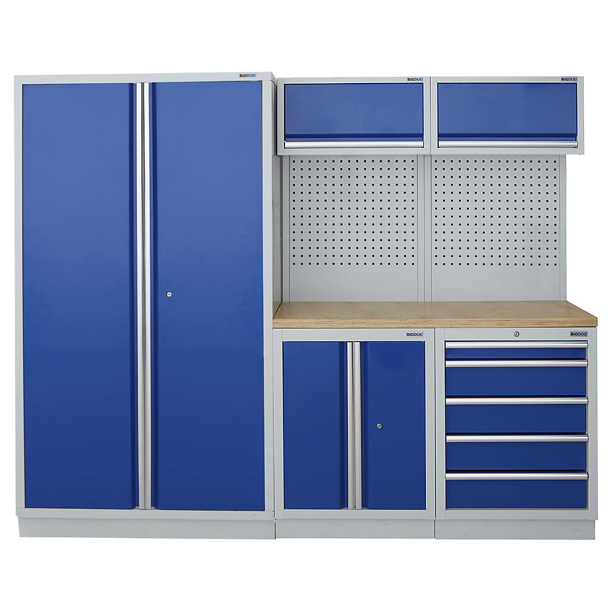 BiGDUG | 2275mm Wide Modular Storage System | 1 Cupboard | 4 Cabinet