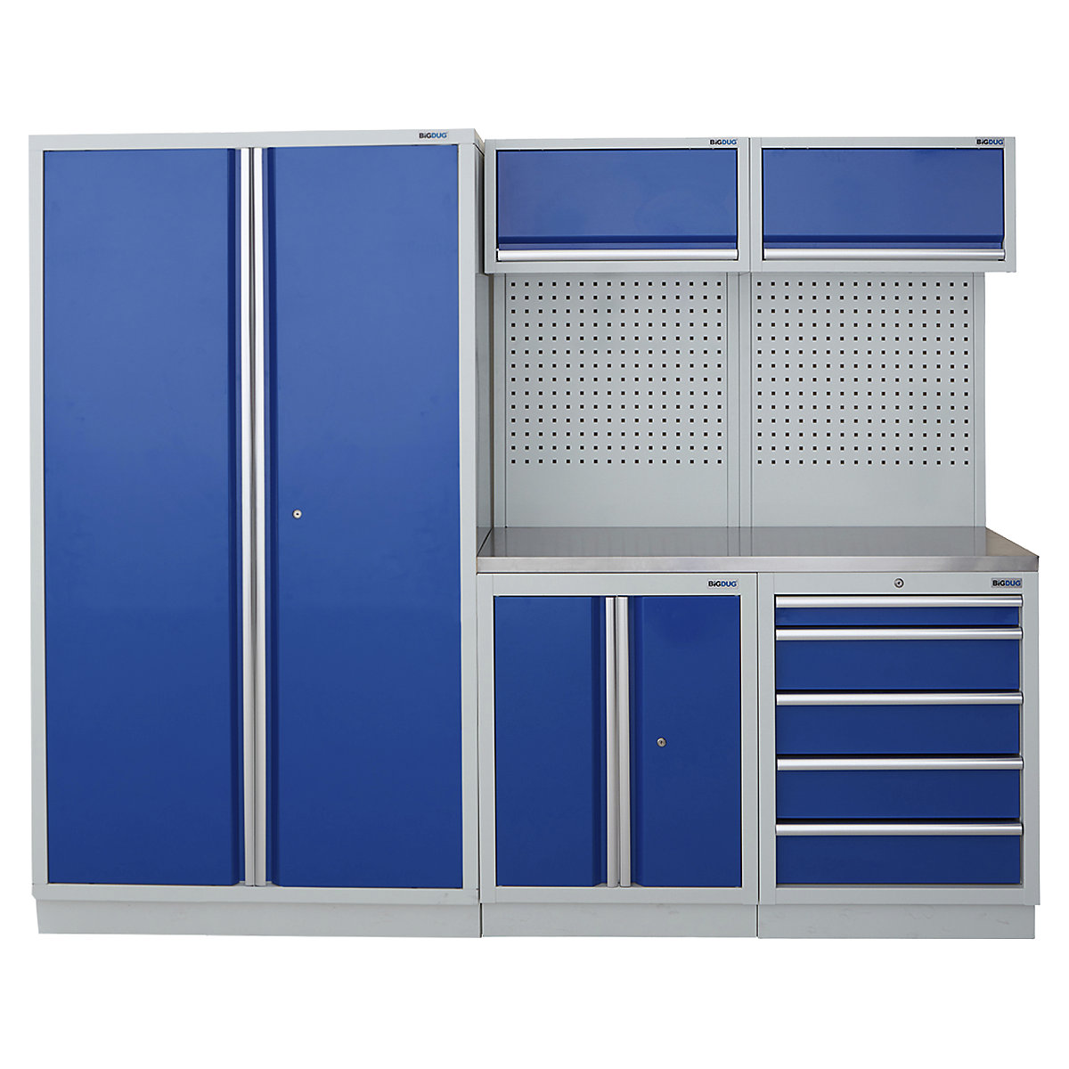 BiGDUG | 2275mm Wide Modular Storage System | 1 Cupboard | 4 Cabinet