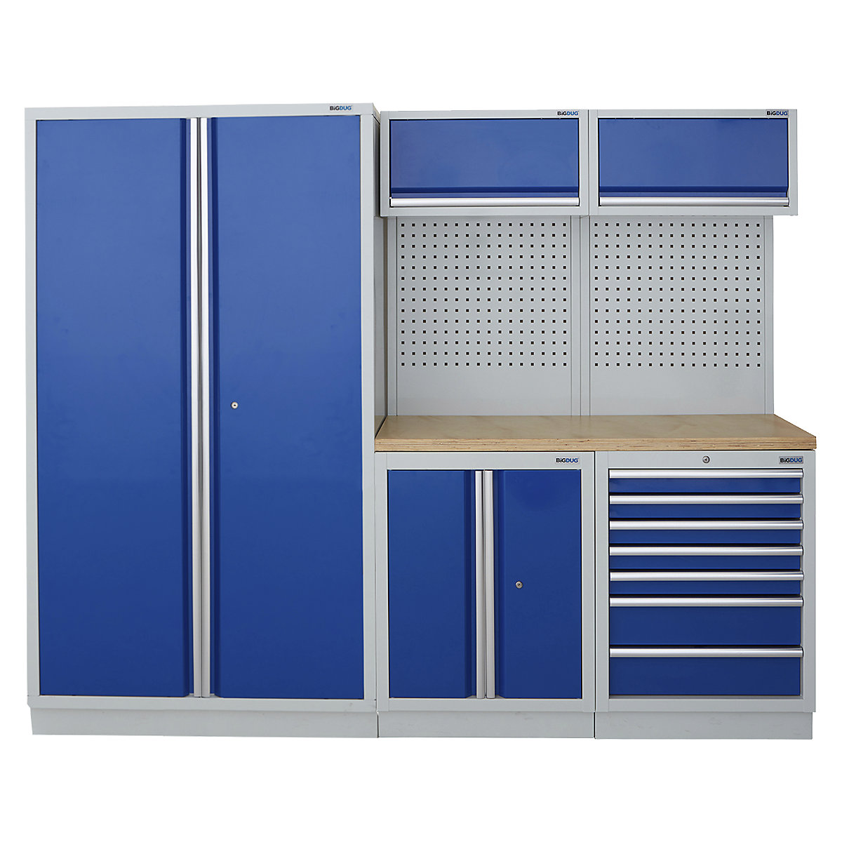 BiGDUG | 2275mm Wide Modular Storage System | 1 Cupboard | 4 Cabinet