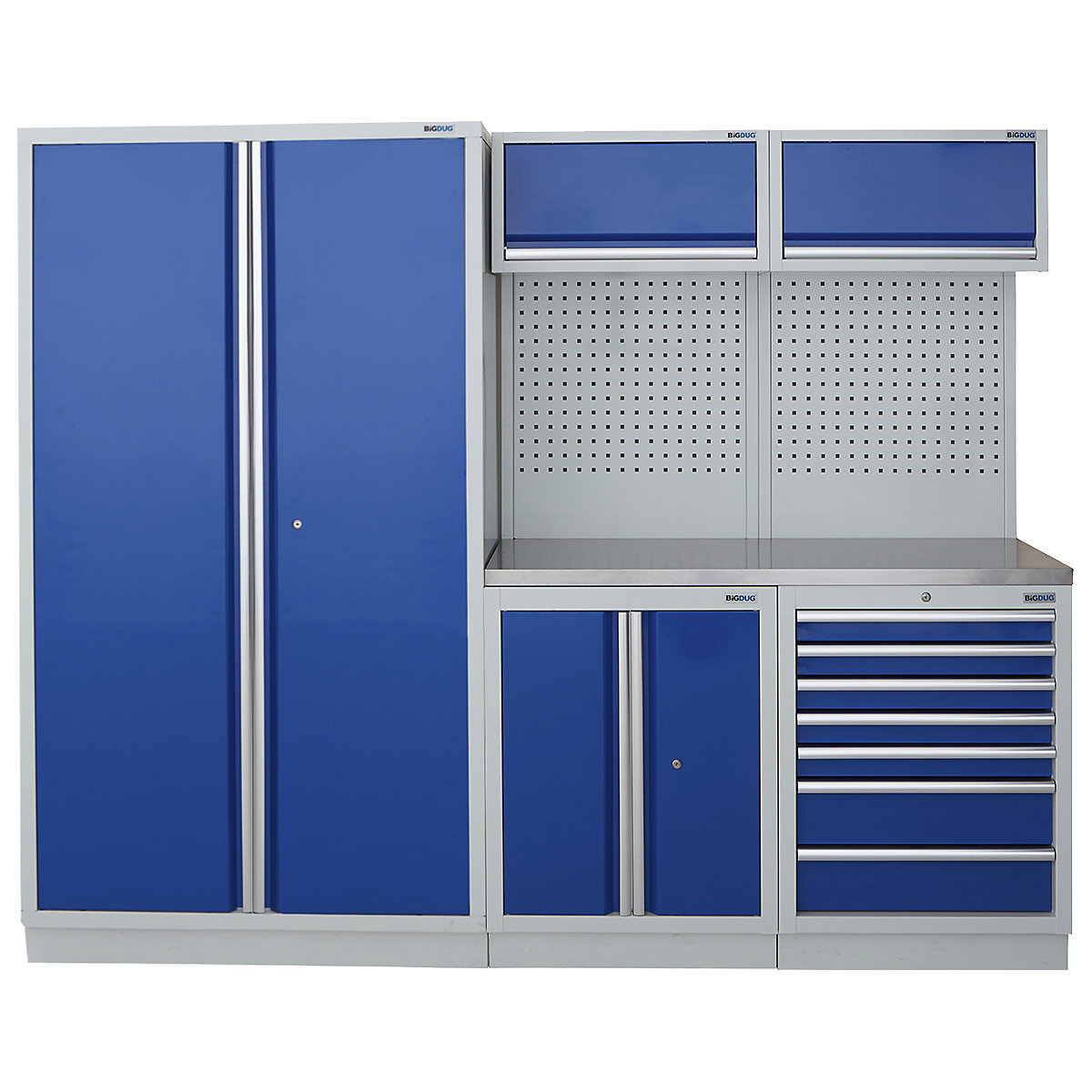 BiGDUG | 2275mm Wide Modular Storage System | 1 Cupboard | 4 Cabinet