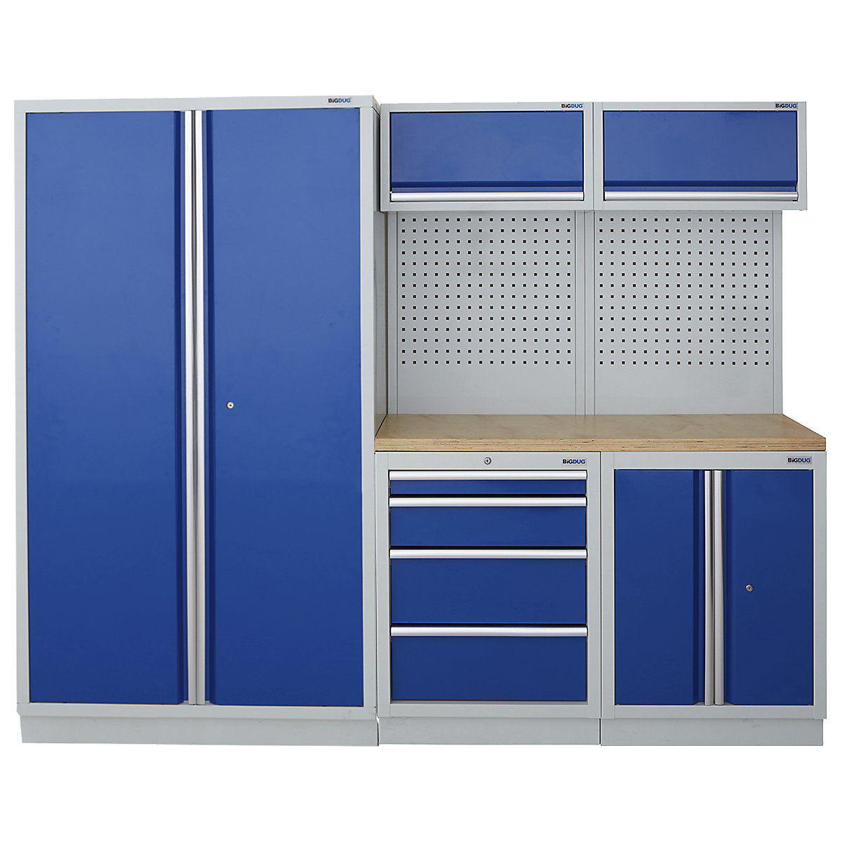 BiGDUG | 2275mm Wide Modular Storage System | 1 Cupboard | 4 Cabinet