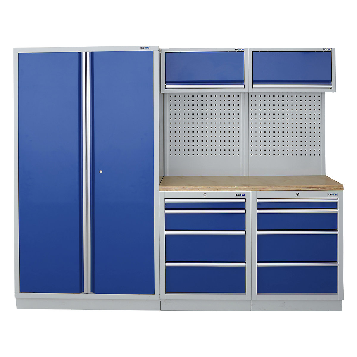 BiGDUG | 2275mm Wide Modular Storage System | 1 Cupboard | 4 Cabinet