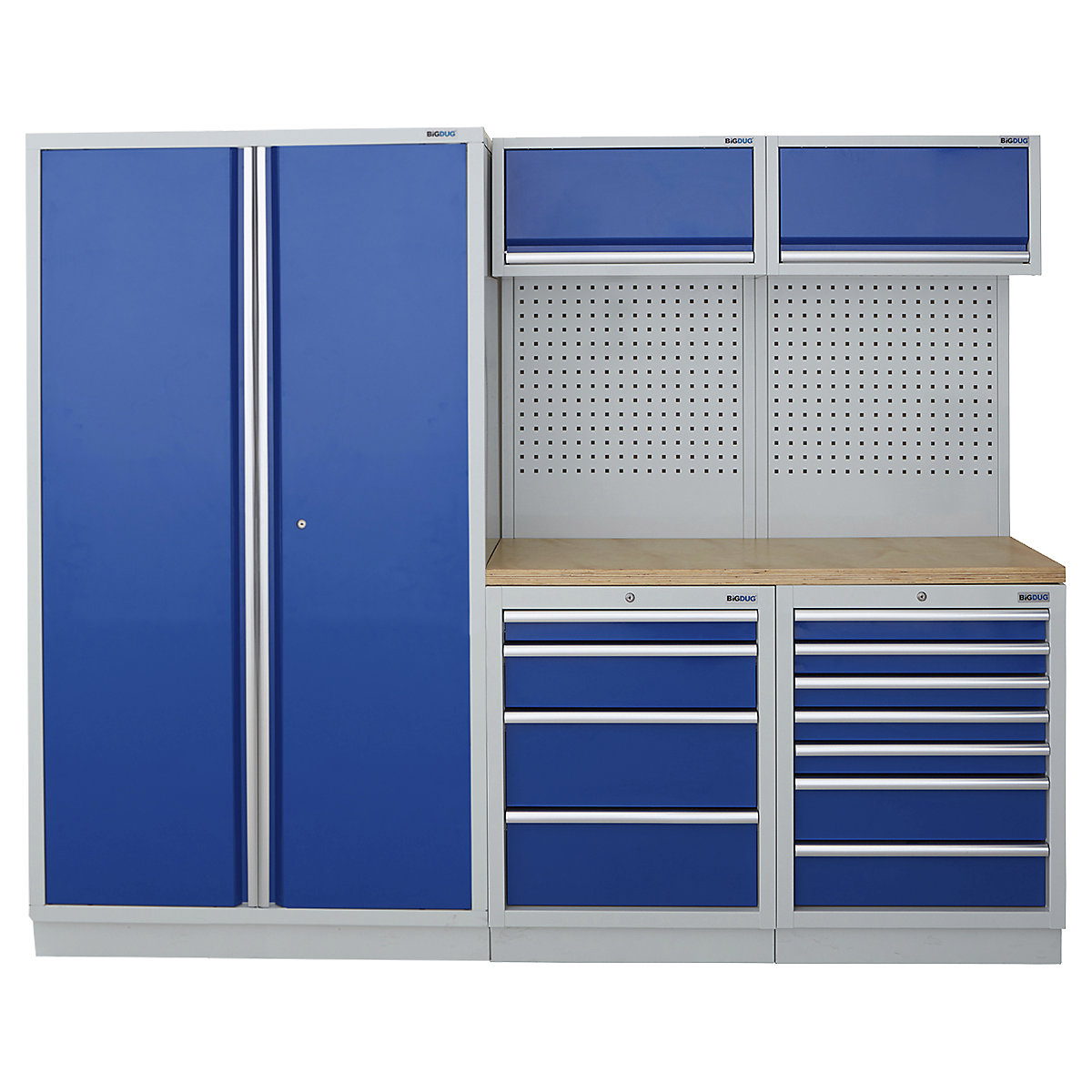 BiGDUG | 2275mm Wide Modular Storage System | 1 Cupboard | 4 Cabinet
