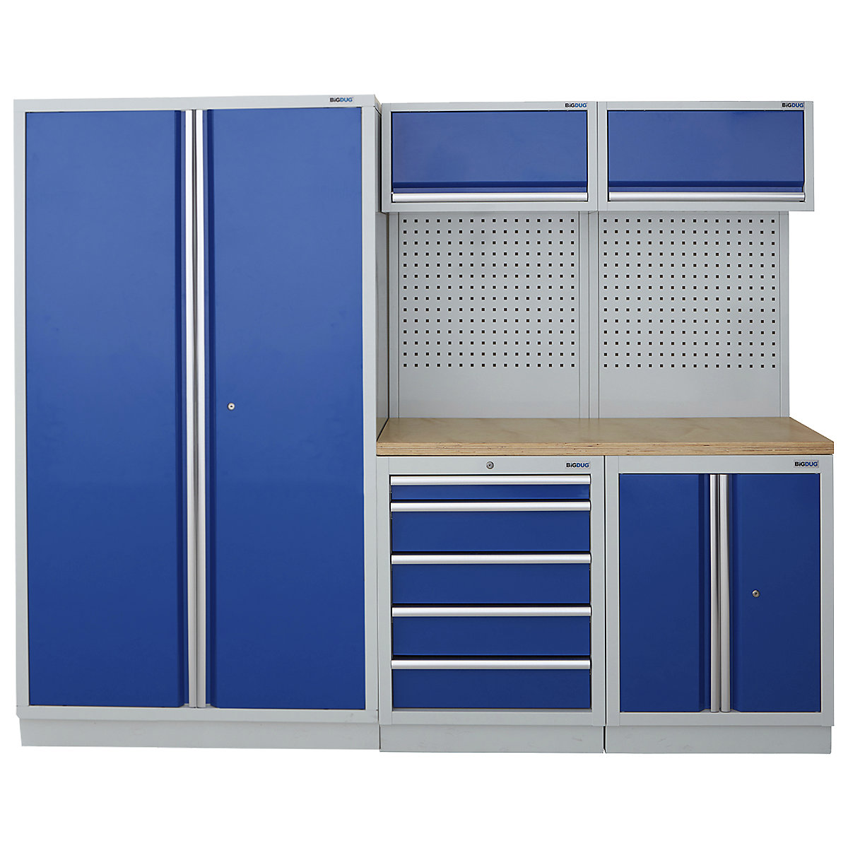 BiGDUG | 2275mm Wide Modular Storage System | 1 Cupboard | 4 Cabinet