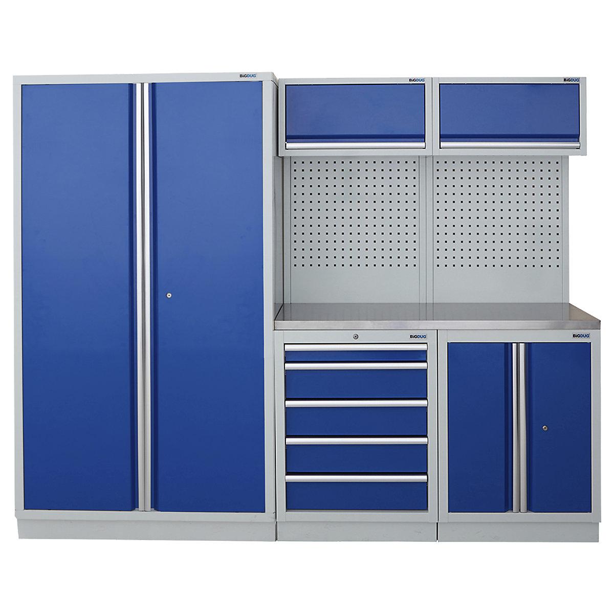BiGDUG | 2275mm Wide Modular Storage System | 1 Cupboard | 4 Cabinet