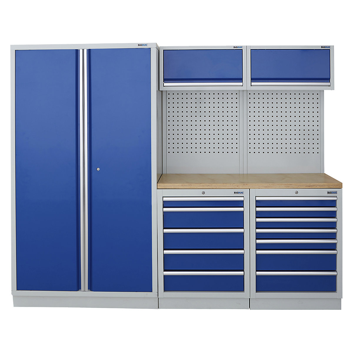BiGDUG | 2275mm Wide Modular Storage System | 1 Cupboard | 4 Cabinet