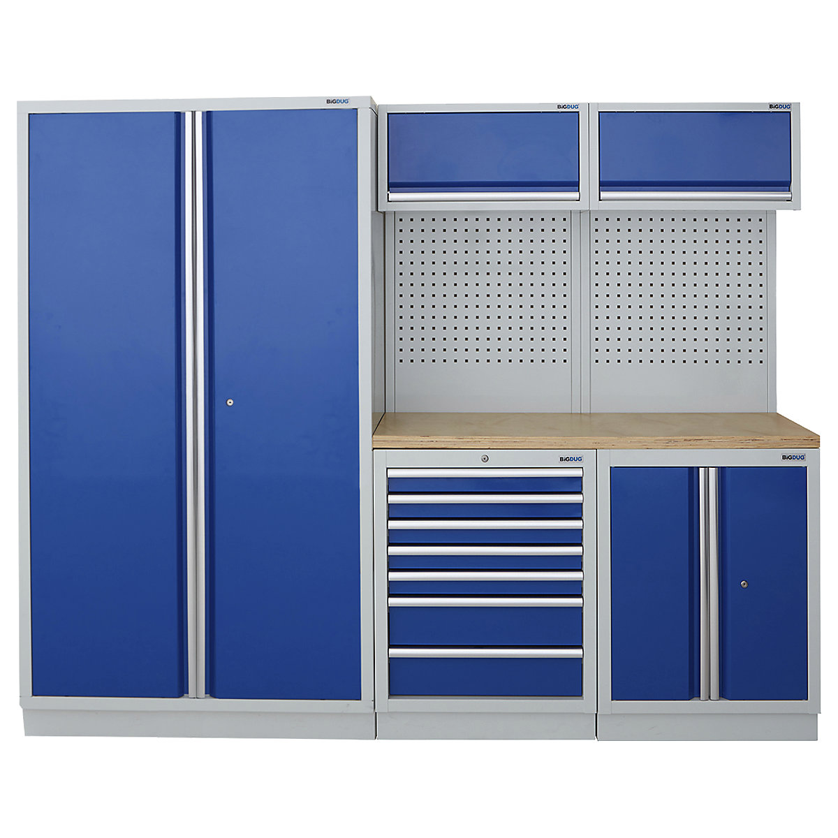 BiGDUG | 2275mm Wide Modular Storage System | 1 Cupboard | 4 Cabinet