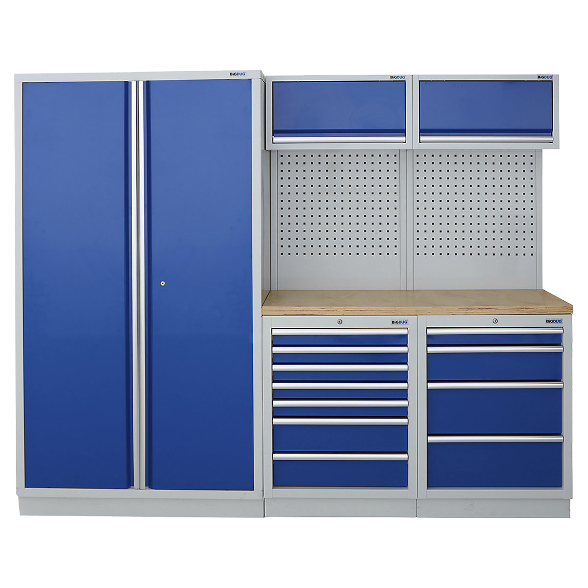 BiGDUG | 2275mm Wide Modular Storage System | 1 Cupboard | 4 Cabinet