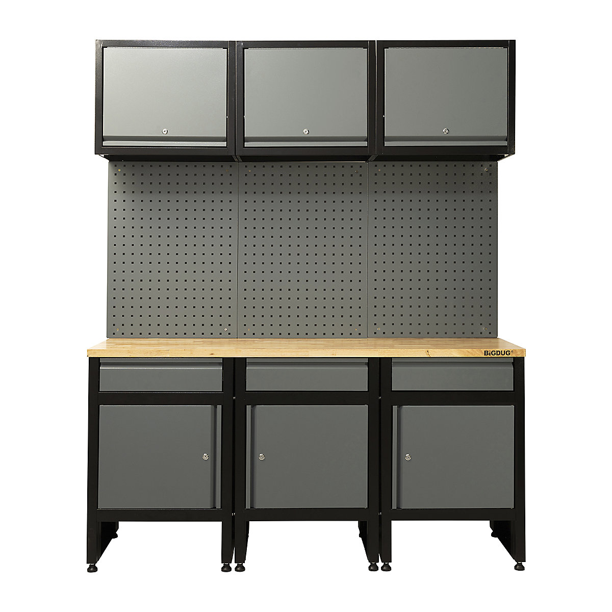 BiGDUG Garage Modular Cabinet Kits | 1678mm Wide | 3 Cabinets