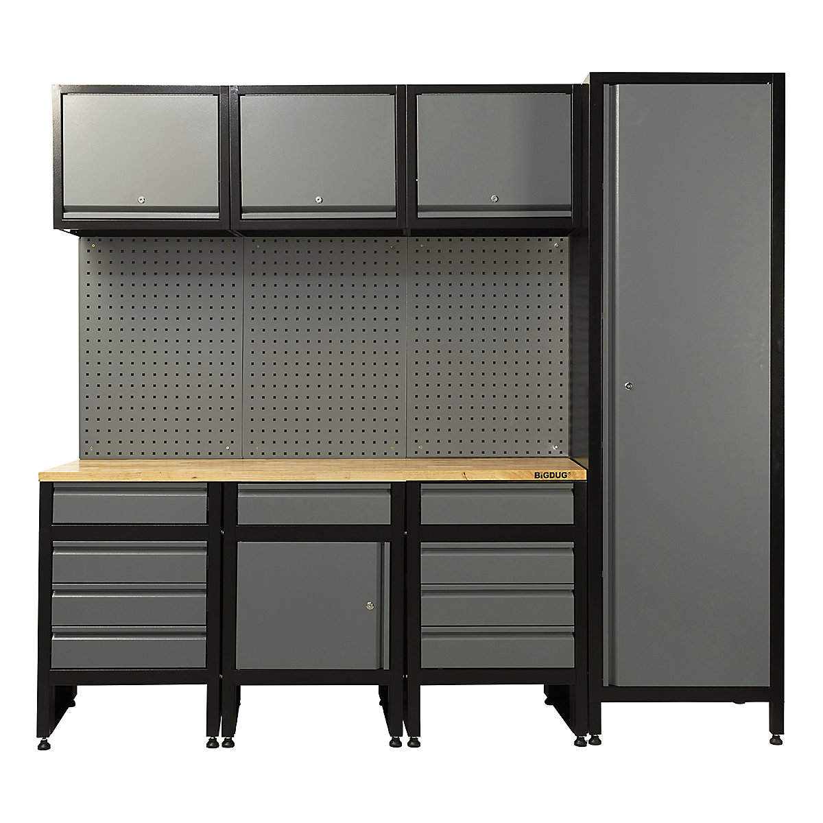 BiGDUG Garage Modular Cabinet Kits | 2278mm Wide | 3 Cabinets & Floor Cupboard