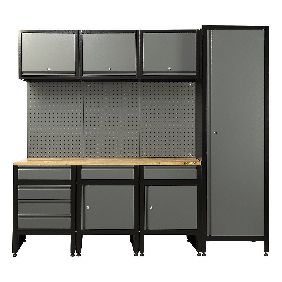 BiGDUG Garage Modular Cabinet Kits | 2278mm Wide | 3 Cabinets & Floor Cupboard