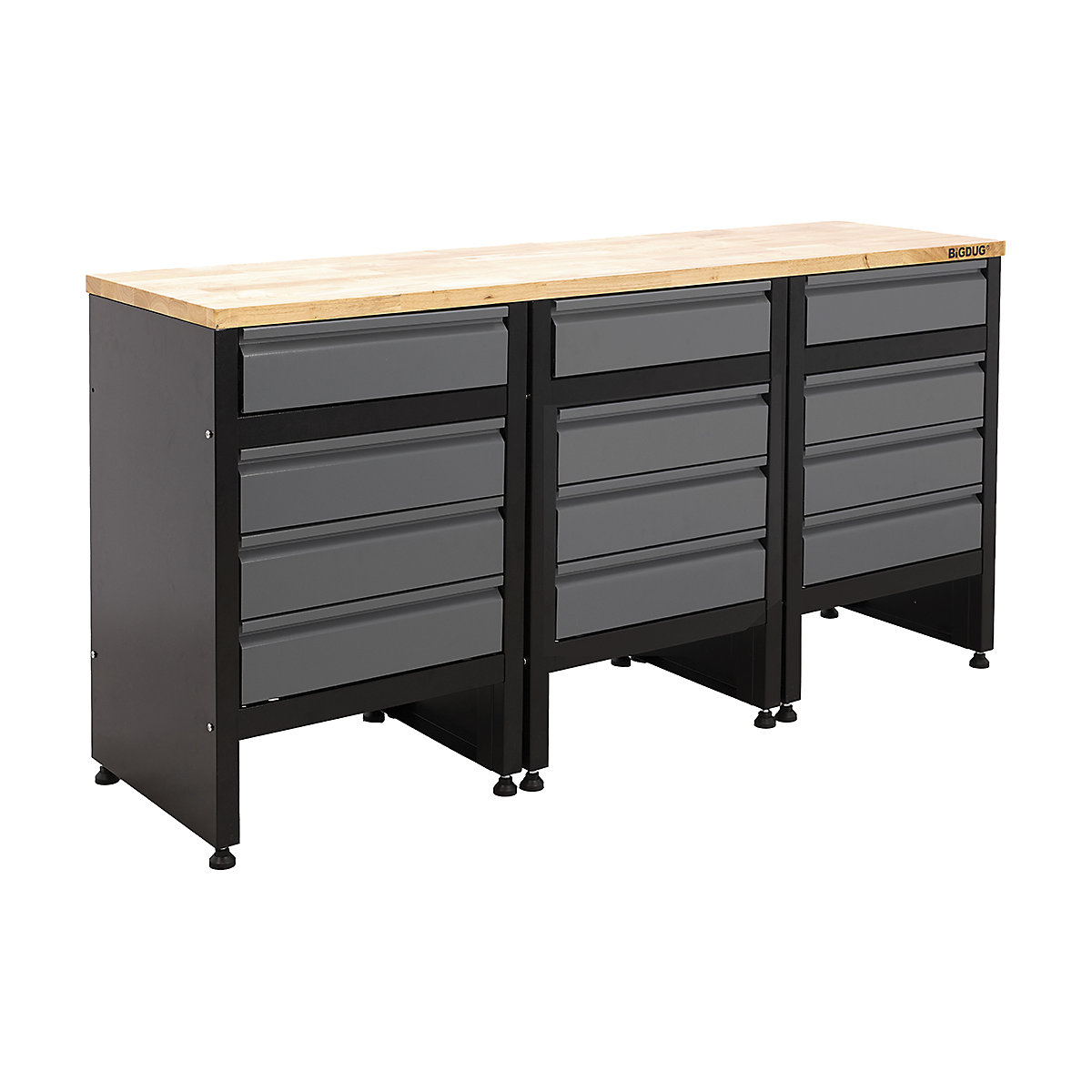 BiGDUG Garage Modular Cabinet Workbenches | 1678mm Wide | 3 Cabinets