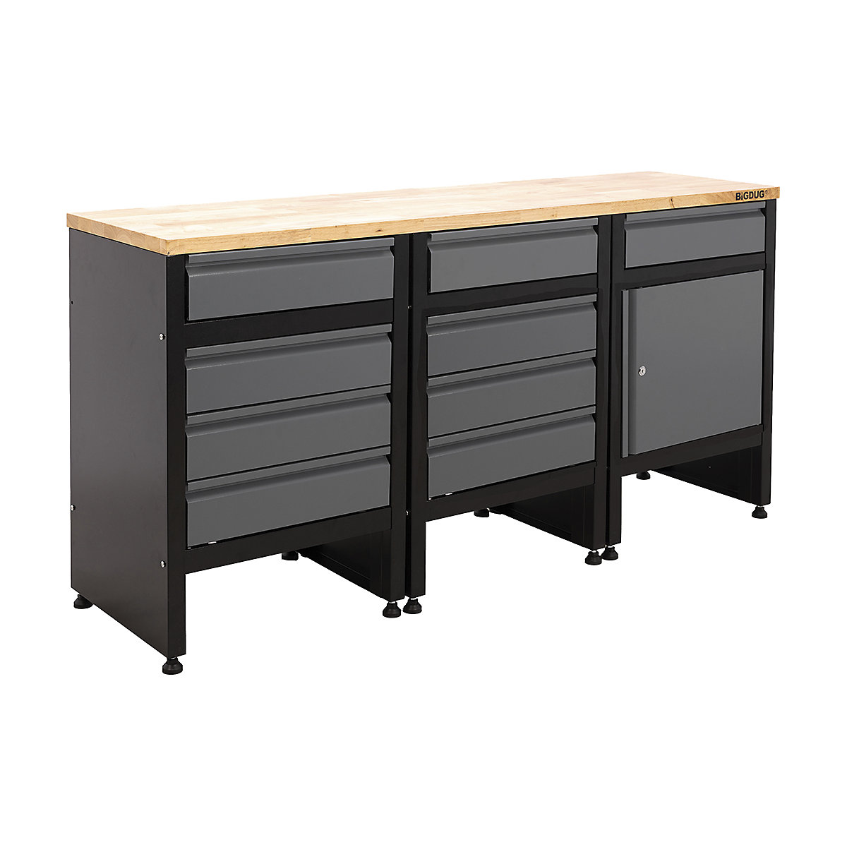 BiGDUG Garage Modular Cabinet Workbenches | 1678mm Wide | 3 Cabinets