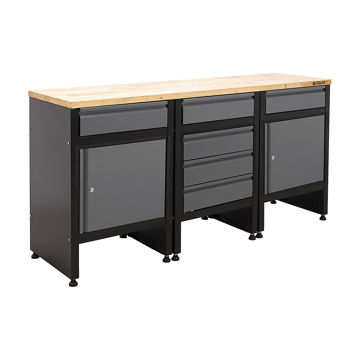 BiGDUG Garage Modular Cabinet Workbenches | 1678mm Wide | 3 Cabinets