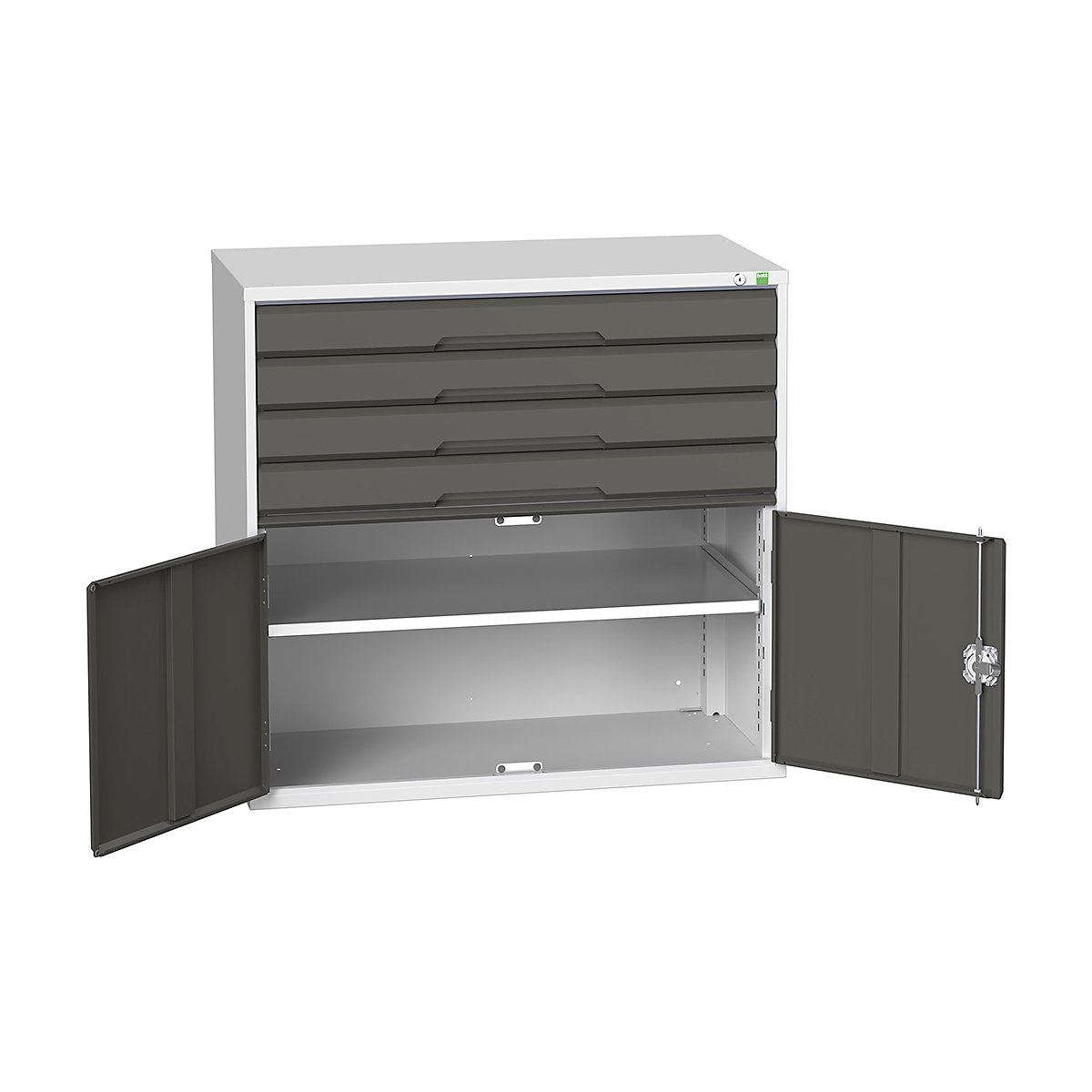 Bott Verso Cabinets | 1050mm Wide, Bott Verso Cabinets | 1050mm Wide, Bott Verso Cabinet | 4 Drawers & 2 Doors | 1000h x 1050w x 550d mm | Dark Grey-3