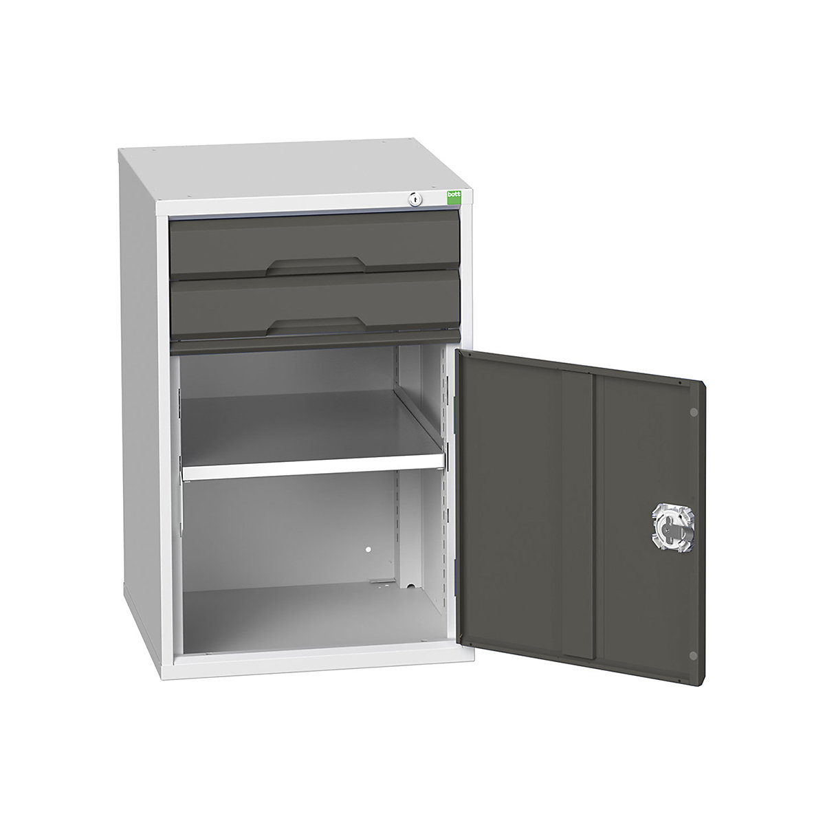 Bott Verso Cabinets | 525mm Wide, Bott Verso Cabinets | 525mm Wide, Bott Verso Cabinet | 2 Drawers & 1 Door | 800h x 525w x 550d mm | Dark Grey-9
