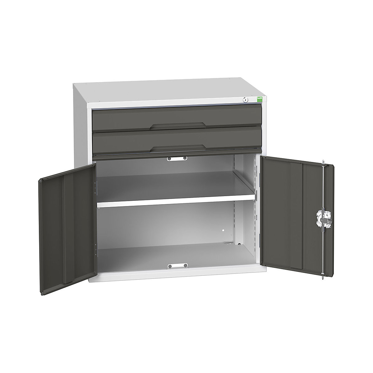 Bott Verso Cabinets | 800mm Wide, Bott Verso Cabinets | 800mm Wide, Bott Verso Cabinet | 2 Drawers & 2 Doors | 800h x 800w x 550d mm | Dark Grey-14