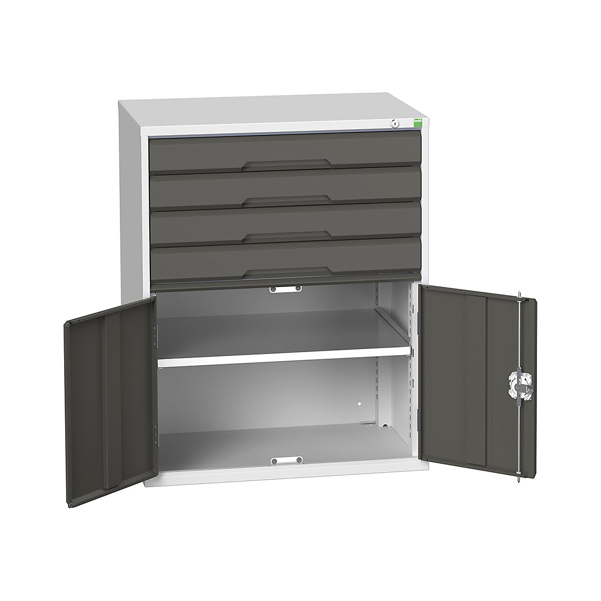 Bott Verso Cabinets | 800mm Wide, Bott Verso Cabinets | 800mm Wide, Bott Verso Cabinet | 4 Drawers & 2 Doors | 1000h x 800w x 550d mm | Dark Grey-3
