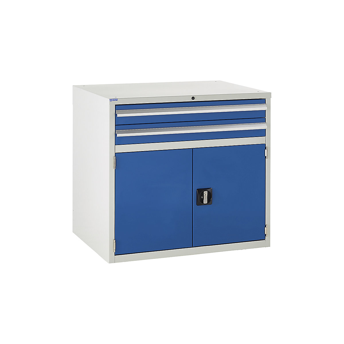 Euroslide Tool Cabinets | 825h x 900w, Euroslide Tool Cabinets | 825h x 900w, Euroslide Tool Cabinets | 825h x 900w x 650d mm | 2 Drawer & Cupboard Cabinet | Blue-2