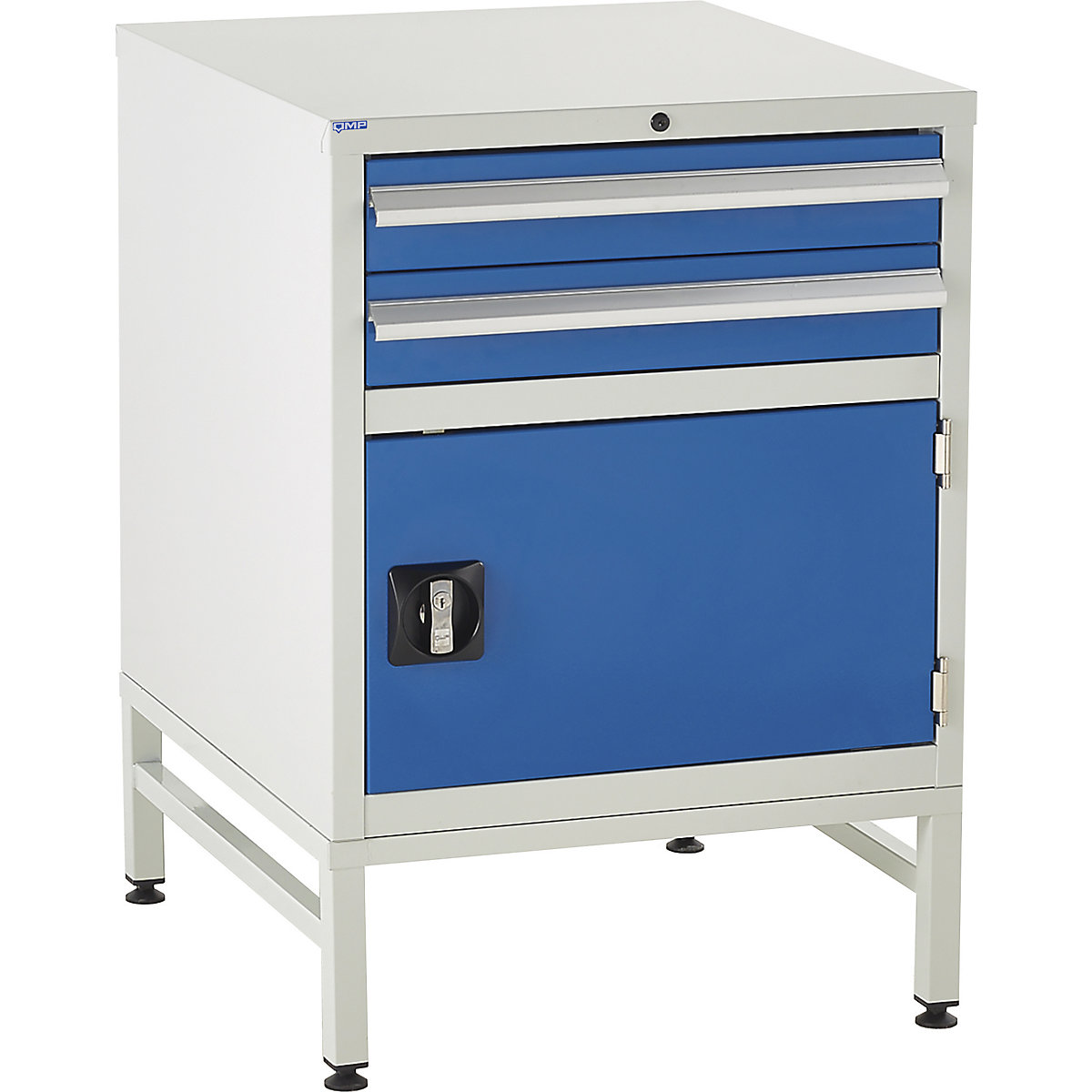 Euroslide Underbench Tool Cabinets | 600w, Euroslide Underbench Tool Cabinets | 600w, Euroslide Underbench Tool Cabinets | 825h x 600w x 650d mm | 2 Drawer & Cupboard Cabinet with Stand | Blue-4