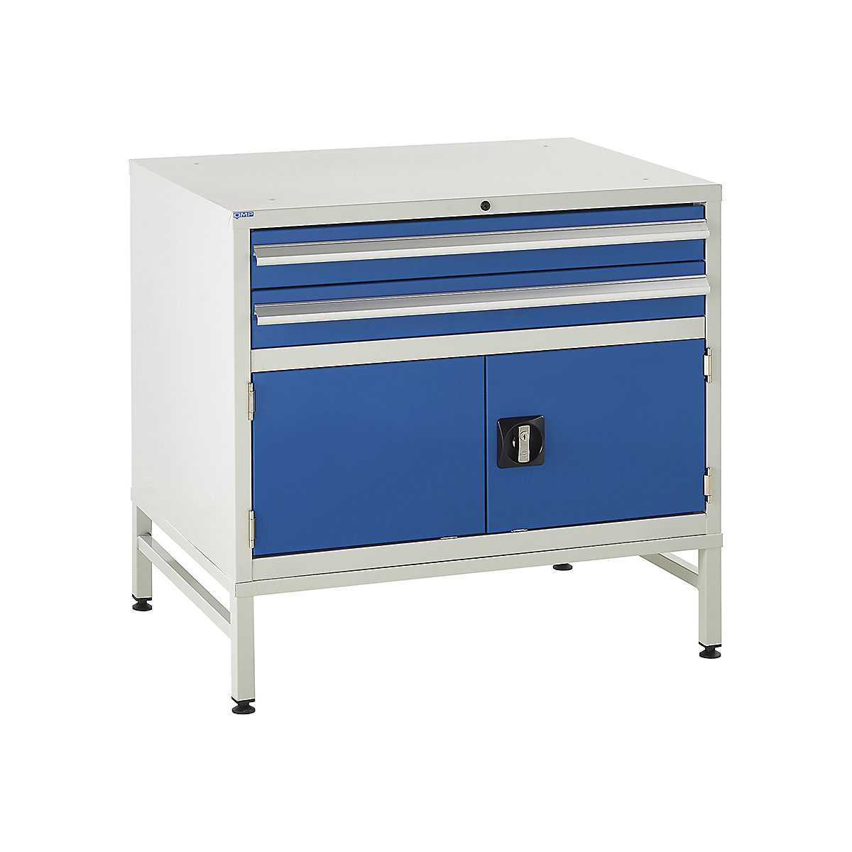 Euroslide Underbench Tool Cabinets | 900w, Euroslide Underbench Tool Cabinets | 900w, Euroslide Underbench Tool Cabinets | 825h x 900w x 650d mm | 2 Drawer & Cupboard Cabinet with Stand | Blue-3