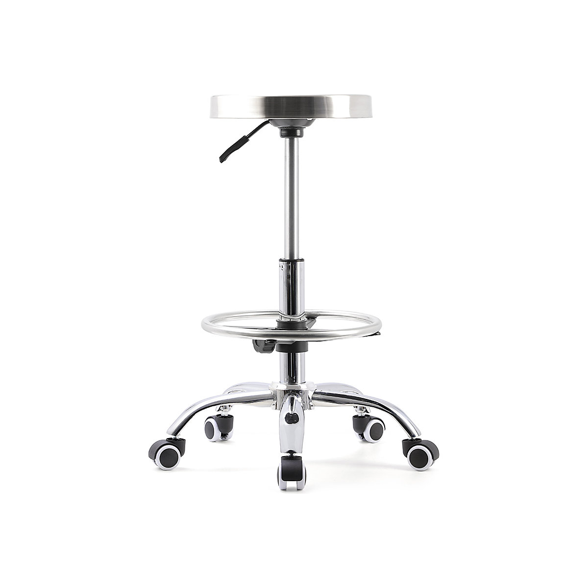 BiGDUG Stainless Steel Cleanroom Stools, BiGDUG Stainless Steel Cleanroom Stools, BiGDUG Stainless Steel Cleanroom Stool | Chrome Footring | 530-720h x 310w x 310d mm-1