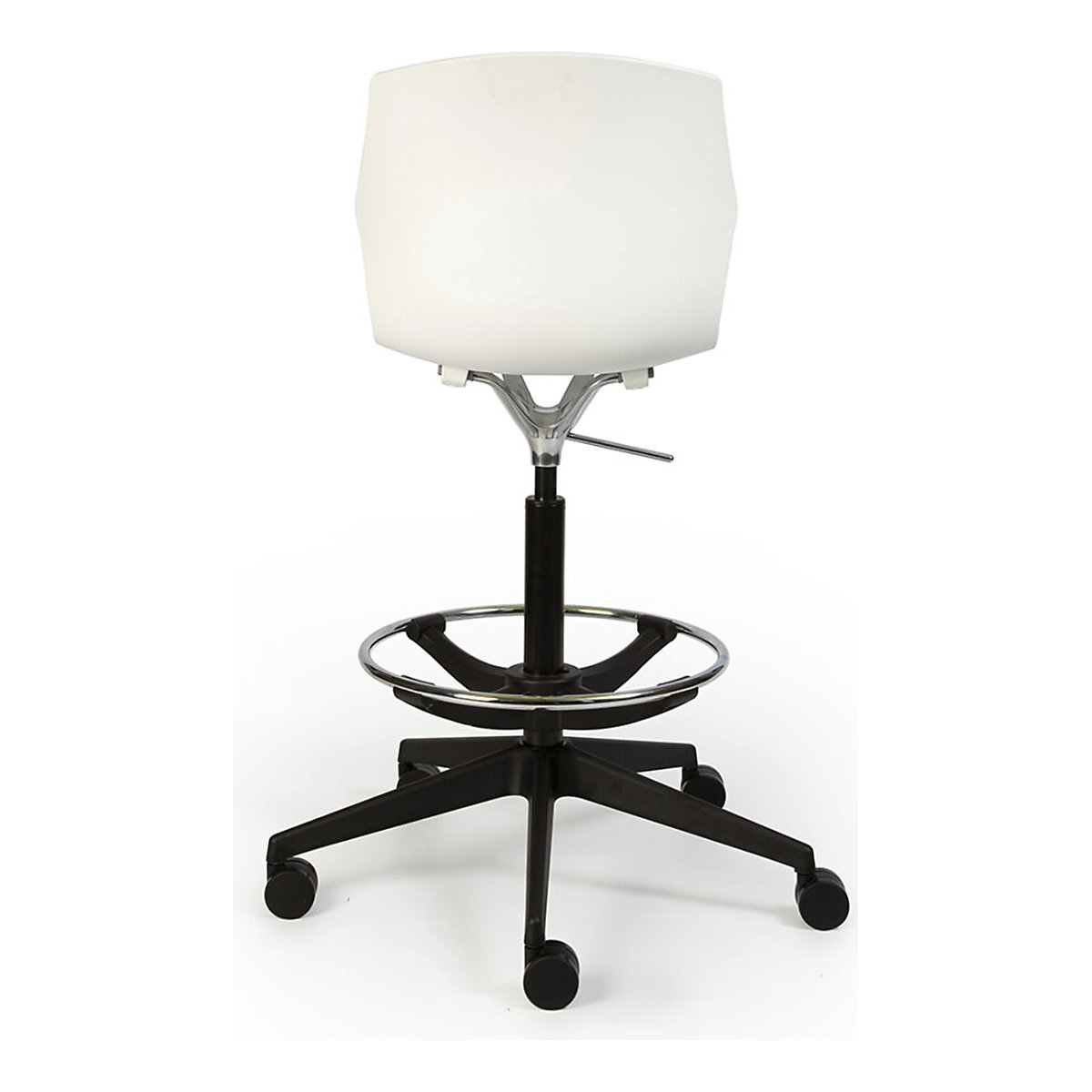 Techsit Smartsit Laboratory Shell Chairs, Techsit Smartsit Laboratory Shell Chairs, Techsit Smartsit Laboratory High Shell Chair with Foot Ring | Aluminium Base | Brake Loaded Castors | White-3