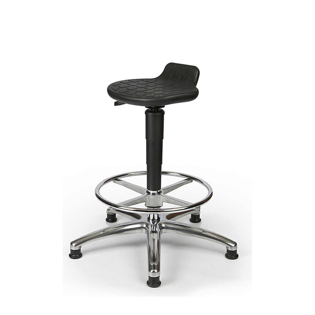Techsit Tech PU Laboratory Stools, Techsit Tech PU Laboratory Stools, Techsit Tech PU Laboratory High Stool with Foot Ring | Black Base | Brake Loaded Castors-5