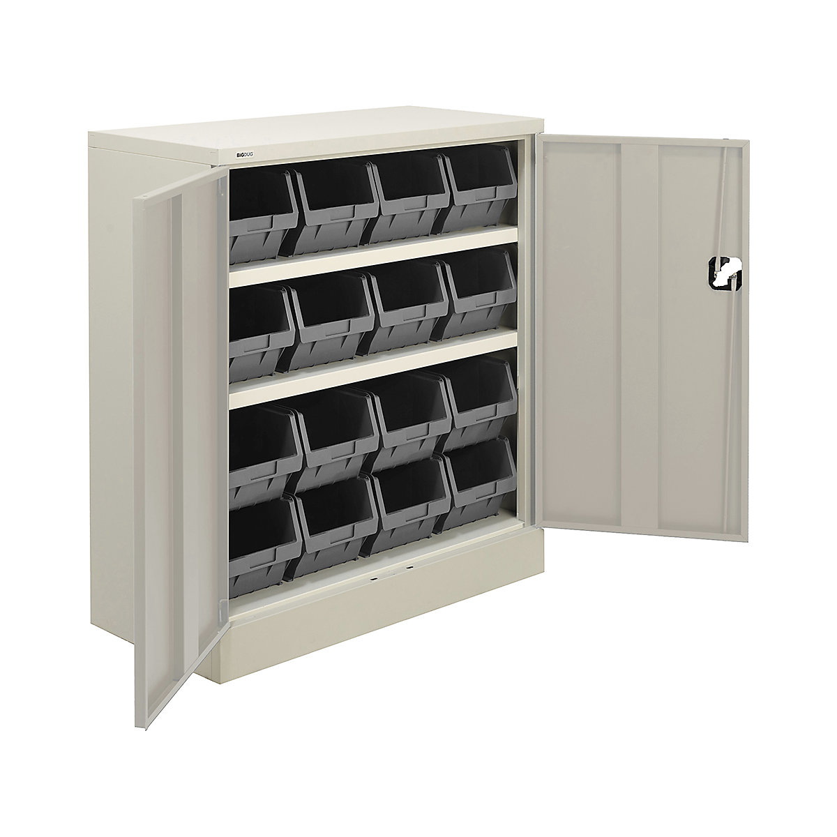 BiGDUG Essentials Steel Workplace Cupboards with Plastic Parts Bins