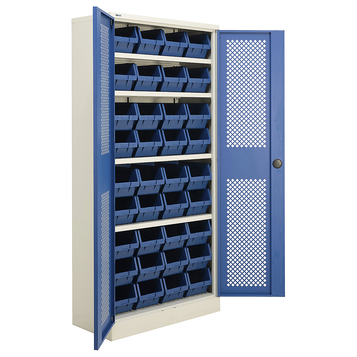 BiGDUG Essentials Steel Workplace Cupboards with Plastic Parts Bins