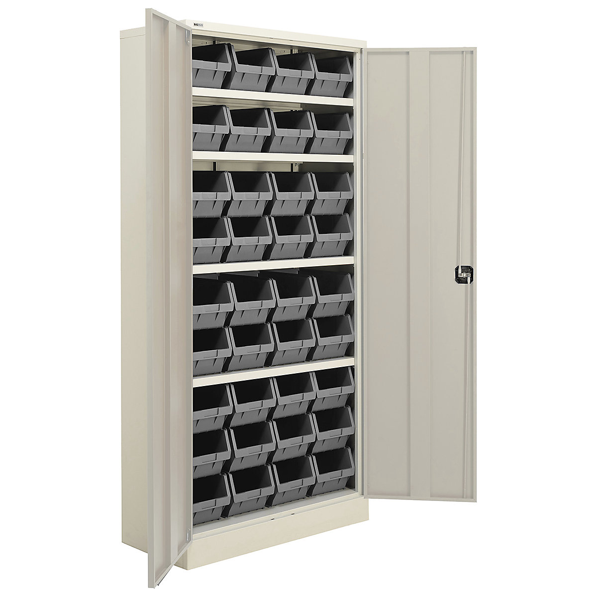 BiGDUG Essentials Steel Workplace Cupboards with Plastic Parts Bins